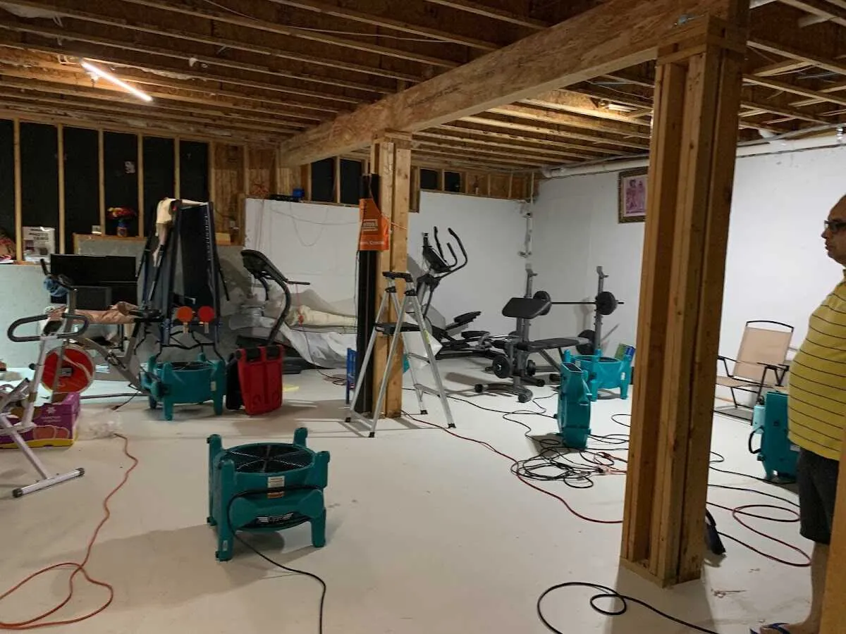 Basement drying equipment setup for Structural Drying in Kaukauna