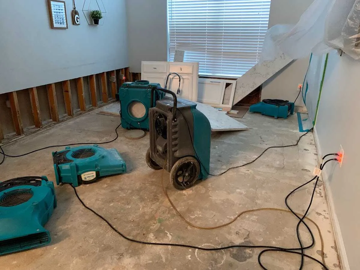 Dehumidifier in flood-cut room for Water Extraction & Removal in Kaukauna